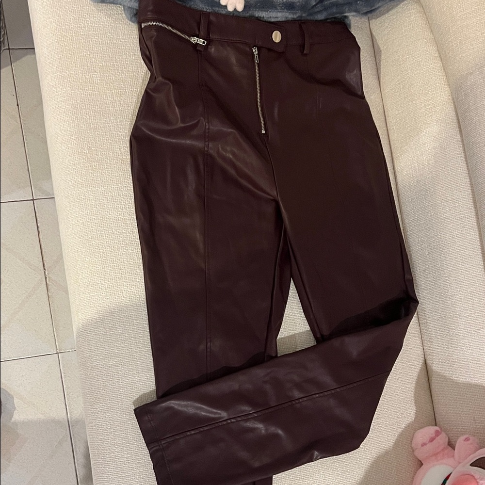 Iris Deep Brown Leather Pants